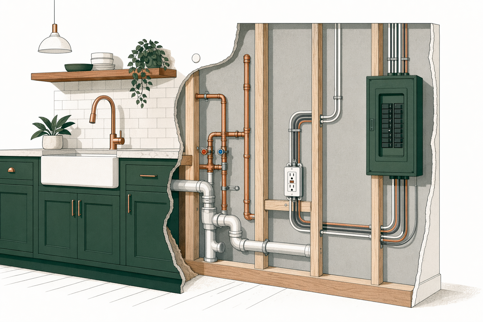 Illustration for Plumbing & electrical scope